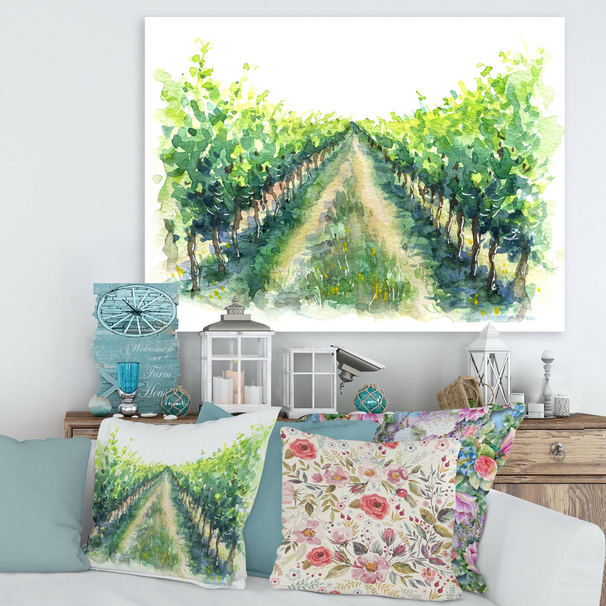 Designart - Rural Scene Vineyard Road